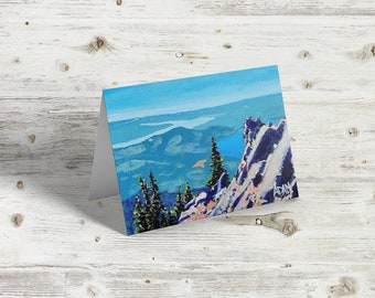 View From the Coast Mountains Greeting Card | Optional Custom Message | Pacific Northwest Art