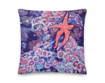 Almohada de estrella de mar - 18 x 18 pulgadas