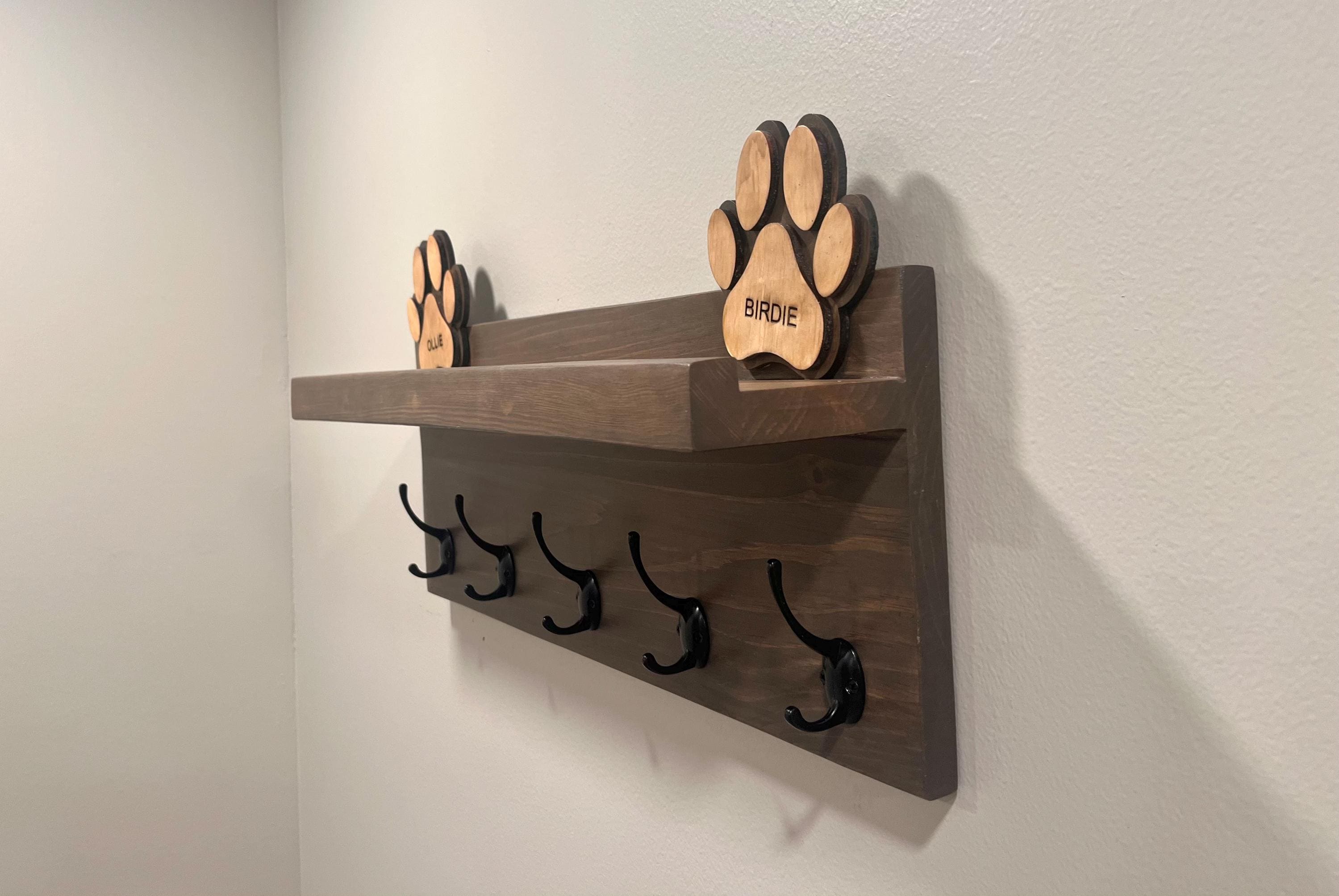 Personalized Dog Leash Rack, Coat Rack With Shelf, Entryway ...