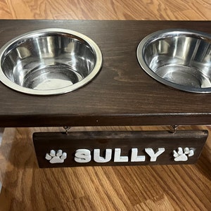 Dog Bowl Stand-Farmhouse Dog Bowl Feeder-Dog Feeding Station-Elevated Dog Bowl Feeder-Dog Feeding Station-Raised Dog Bowl-Personalized Dog image 2