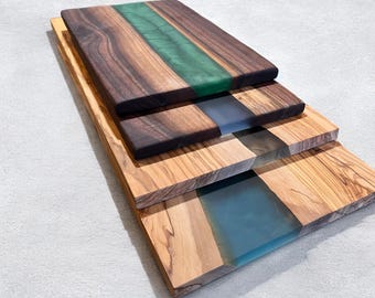 Personalized Epoxy Cutting Board: Handmade Wood Charcuterie Board