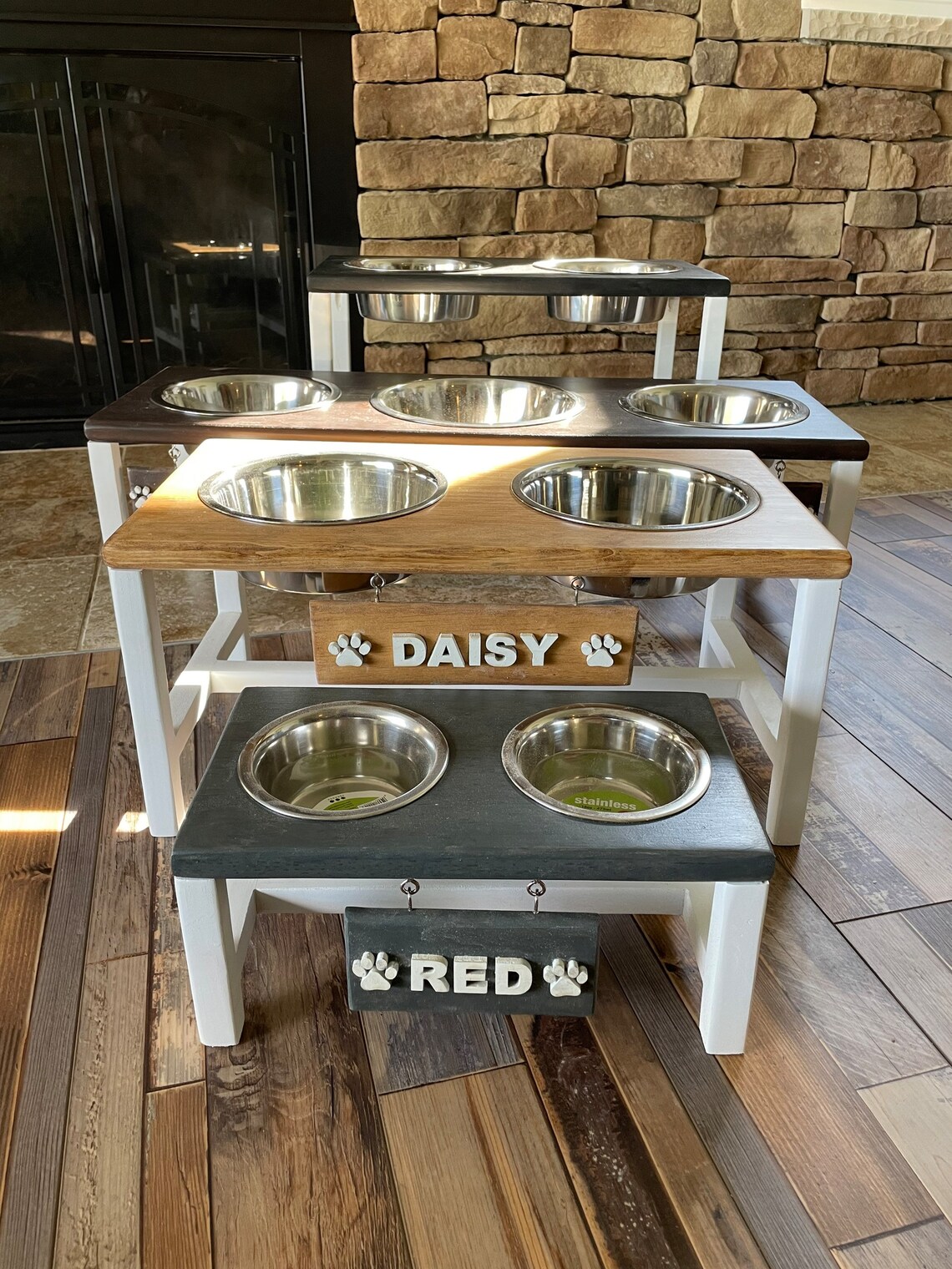 Dog Bowl Standfarmhouse Dog Bowl Feederdog Feeding Etsy