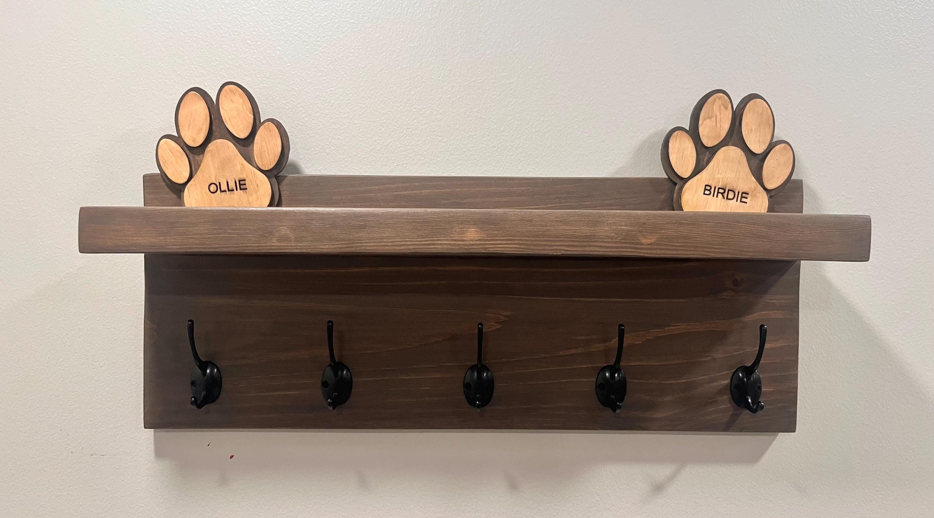 Personalized Dog Leash Rack, Coat Rack With Shelf, Entryway ...