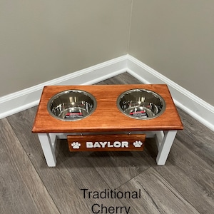 Dog Bowl Stand-Farmhouse Dog Bowl Feeder-Dog Feeding Station-Elevated Dog Bowl Feeder-Dog Feeding Station-Raised Dog Bowl-Personalized Dog image 6