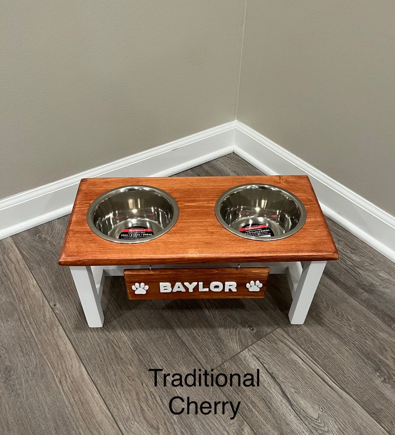 Dog Bowl Stand-Farmhouse Dog Bowl Feeder-Dog Feeding Station-Elevated Dog Bowl Feeder-Dog Feeding Station-Raised Dog Bowl-Personalized Dog image 6