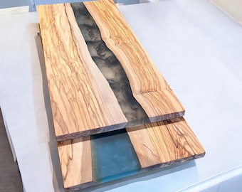 Personalized Epoxy Cutting Board: Handmade Wood Charcuterie Board