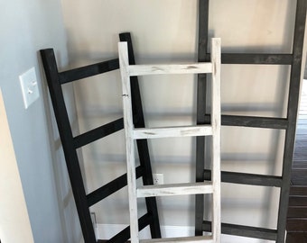 Escalera de colcha rústica de granja, escalera decorativa