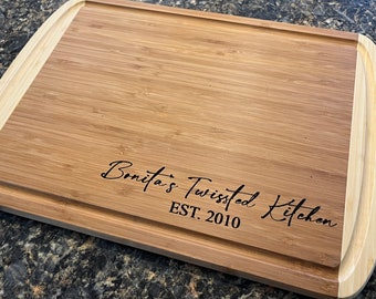 Personalized Cutting Board, Extra Large Bamboo Chopping Board, Monogrammed Board, Custom Cutting Board, Personalized Cheese Board, Wedding