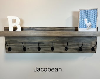 Coat Rack with Shelf Entryway Organization Entryway Leash Holder Towel Rack Key Hooks Holder Rustic Modern With Storage Farmhouse Rustic