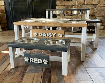 Dog Bowl Stand-Farmhouse Dog Bowl Feeder-Dog Feeding Station-Elevated Dog Bowl Feeder-Dog Feeding Station-Raised Dog Bowl-Personalized Dog
