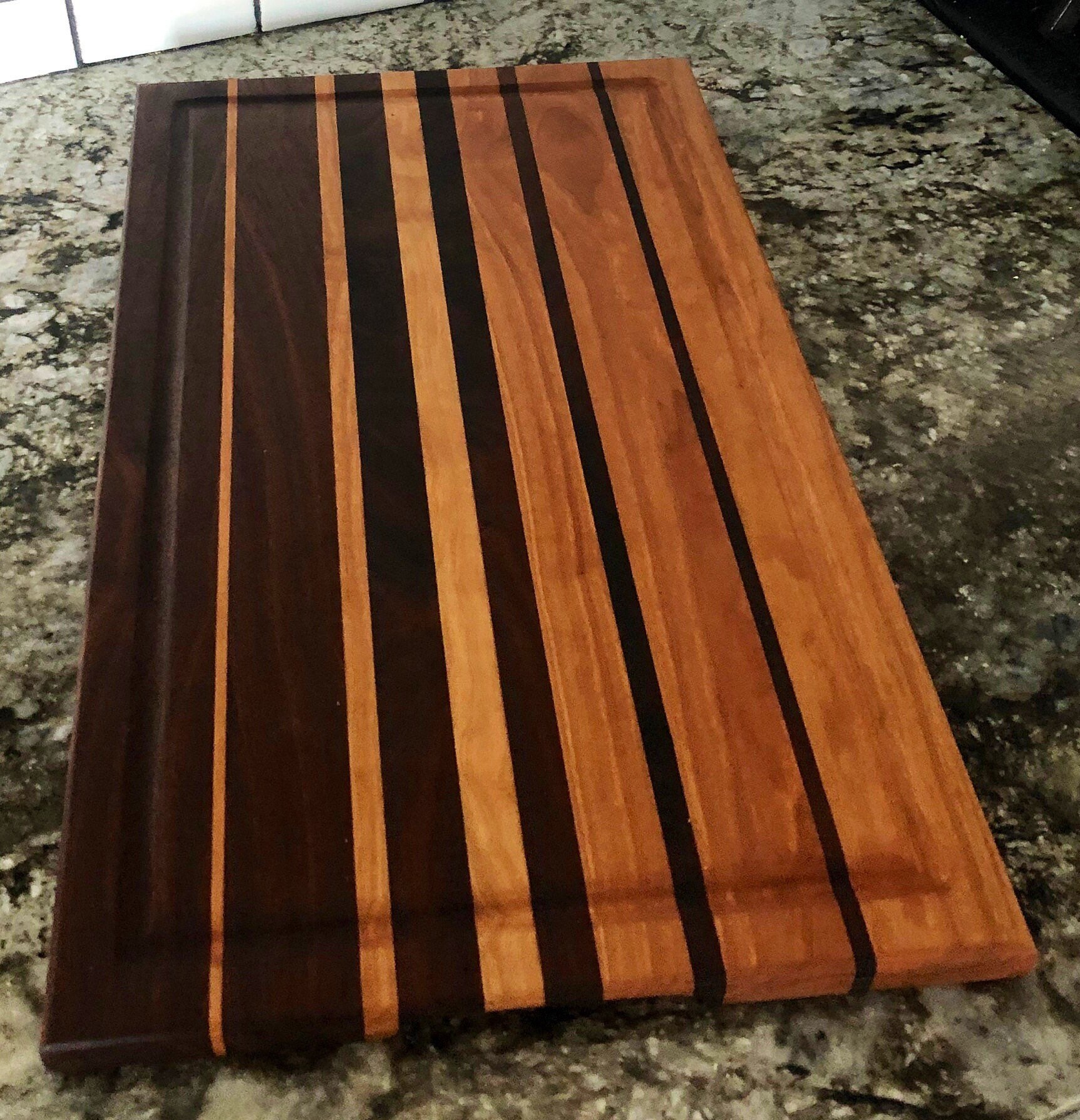 Handmade Cutting Board with Juice Groove and Handles Walnut Etsy