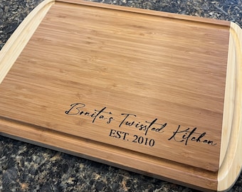 Personalized Cutting Board, Extra Large Bamboo Chopping Board, Monogrammed Board, Custom Cutting Board, Wedding Gift, Wood Cutting Board