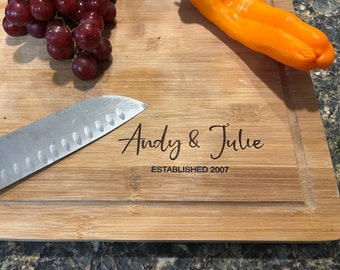 Personalized Cutting Board, Extra Large Bamboo Chopping Board, Monogrammed Board, Custom Cutting Board, Wedding Gift, Wood Cutting Board