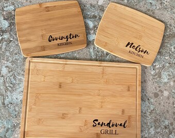 Personalized Cutting Board, Extra Large Bamboo Chopping Board, Monogrammed Board, Custom Cutting Board, Wedding Gift, Wood Cutting Board