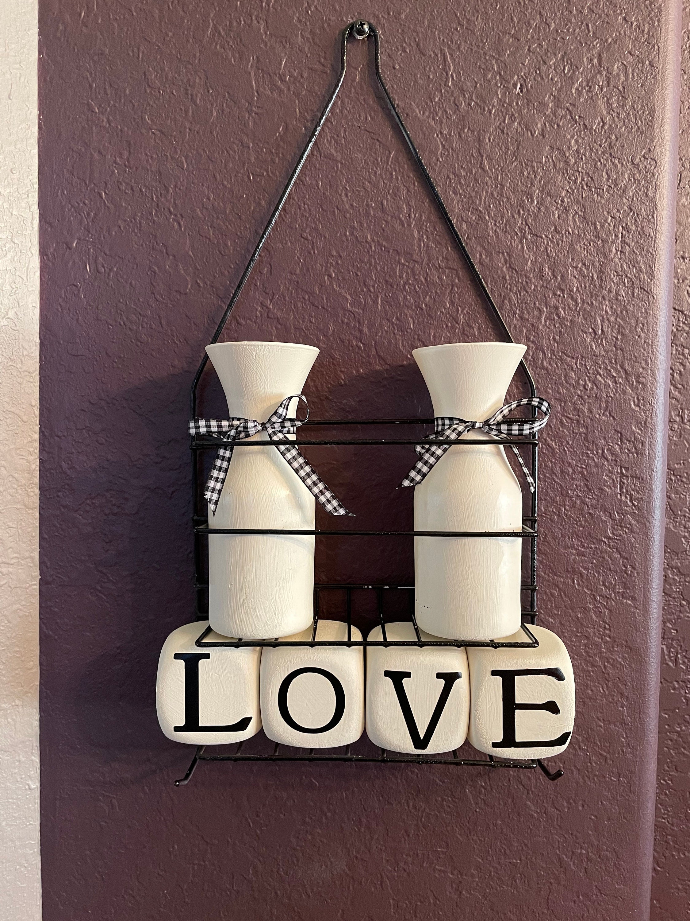 Farmhouse Love Milk Bottle Hanger Etsy