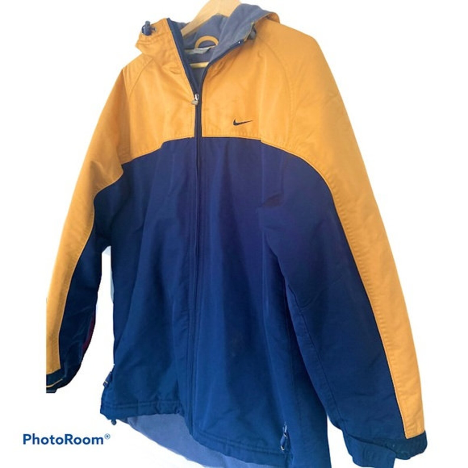 Nike Blue & Yellow Logo Windbreaker Coat Medium | Etsy