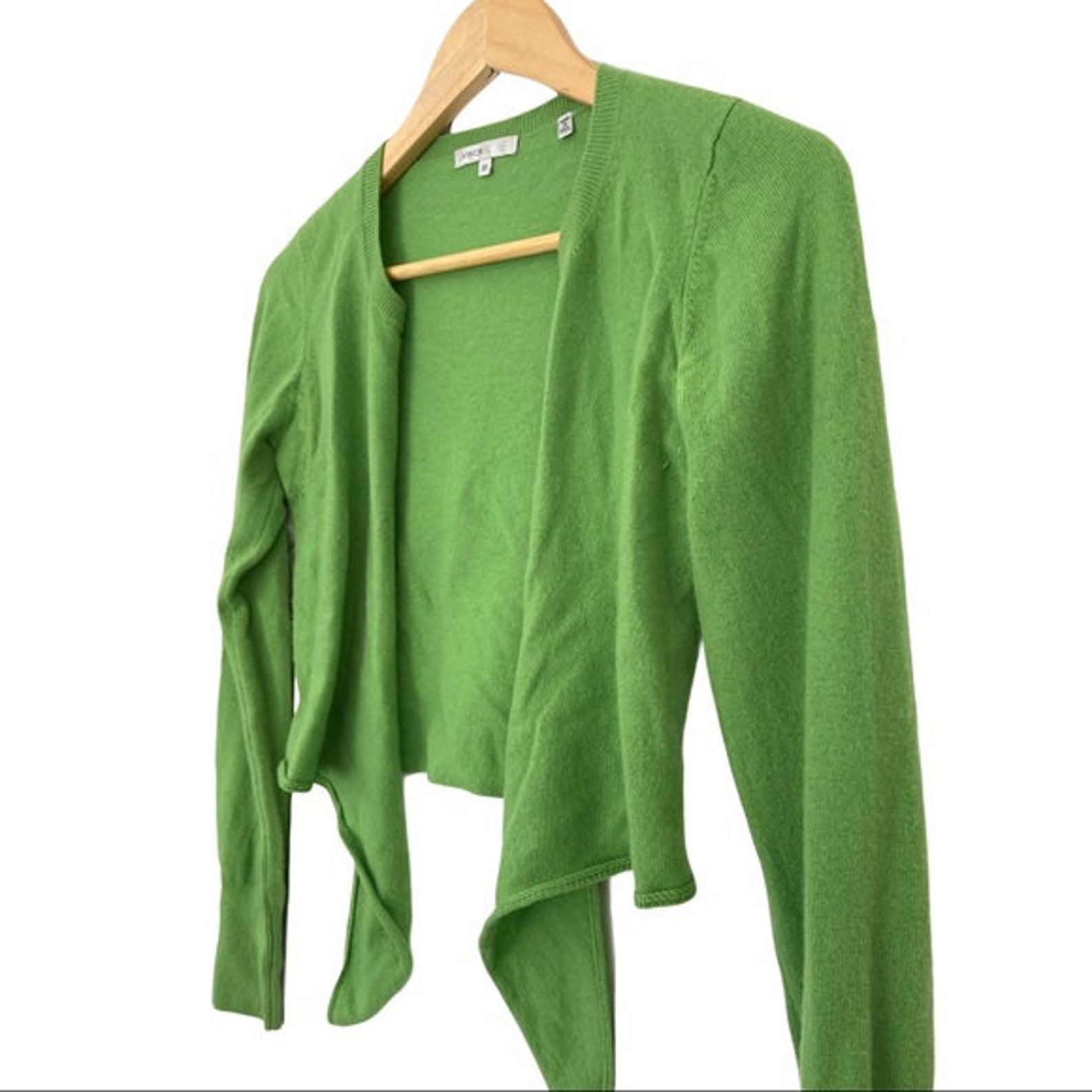 Vince Womens Green Wool Cropped Cardigan Sweater Etsy