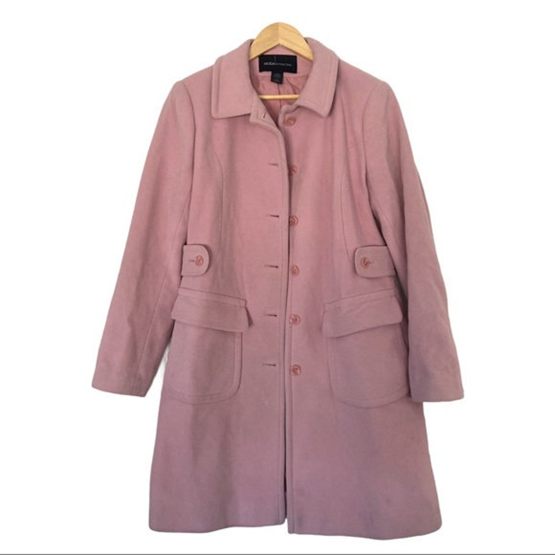 Moda International Womens Pink Wool Pea Coat 10 | Etsy