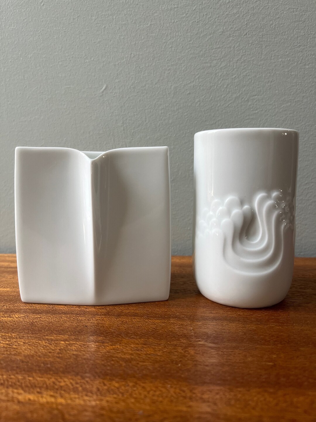 Vase Thomas Blütenfest 304-24 Tapio Wirkkala Op Art White Sixties Seventies 60s 70s Bavaria Scandinavian Design