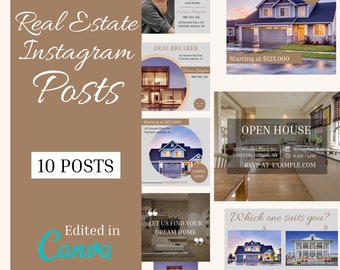 Real Estate Templates | Real Estate Instagram Templates | Real Estate Social Media | Realtor Instagram Template | Real Estate Canva Template