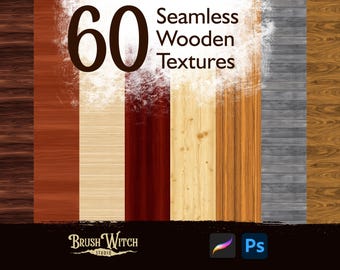 Wooden Texture Procreate Pattern: 60 Seamless Wood Grain Backgrounds for Photoshop and Design