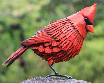 Cardinal Gift for Christmas - Metal Red Bird Yard Art - Realistic Garden Decor - Cardinal Bird Christmas Ornament