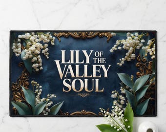 Lily of the Valley Soul Doormat | May Birth Flower Mat | Birth Month Gift | Dark Floral Door Mat | Mothers Day Gift | May Birthday Gift