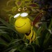 Bumble Bee with Solar Light Eyes - Garden Stake Lights -  Unique Metal Yard Art 