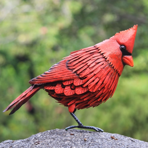 Metal Cardinal Yard Art: Realistic Red Bird Garden Decor - Etsy
