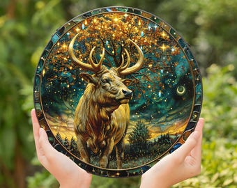 Taurus Zodiac Suncatcher: Earthy Bull Stained Glass Window Art