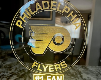 Handmade Philadelphia Flyers LED Night Light, Personalized Desk Lamp