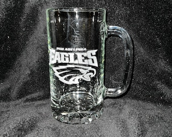 Custom Engraved 16 oz Philadelphia Eagles Beer Mug