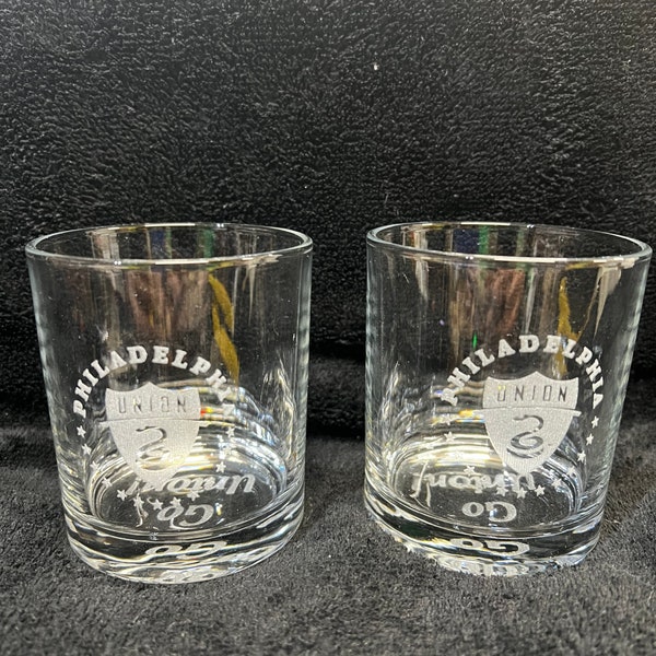 Custom Engraved Union Whiskey Glasses - Set of 2