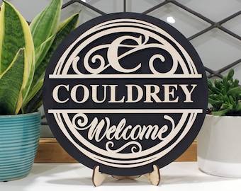 Custom Family Name Sign - Handmade Wood Monogram, 11.5 inch