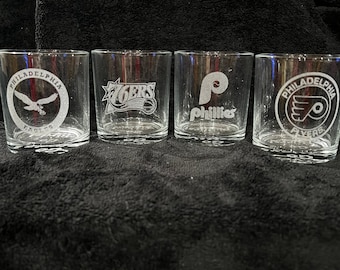 Throwback All Philadelphia Sports Team Whiskey Glasses - Set of 4