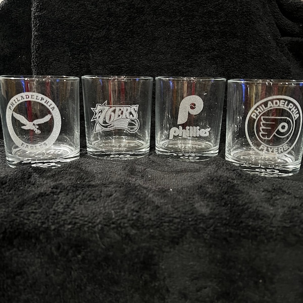 Throwback All Philadelphia Sports Team Whiskey Glasses - Set of 4