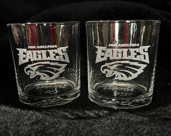 Custom Engraved Philadelphia Eagles Whiskey Glasses - Set of 2