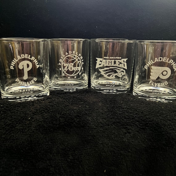 Custom Engraved All Philadelphia Sports Team Whiskey Glasses - Set of 4