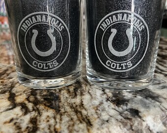 Custom Engraved Indianapolis Colts Whiskey Glasses - Set of 2