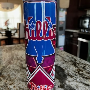 Custom Philadelphia Phillies Tumbler | 20oz Baseball Sports Fan Gift