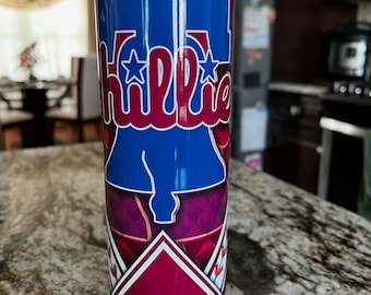 Custom Philadelphia Phillies Tumbler | 20oz Baseball Sports Fan Gift