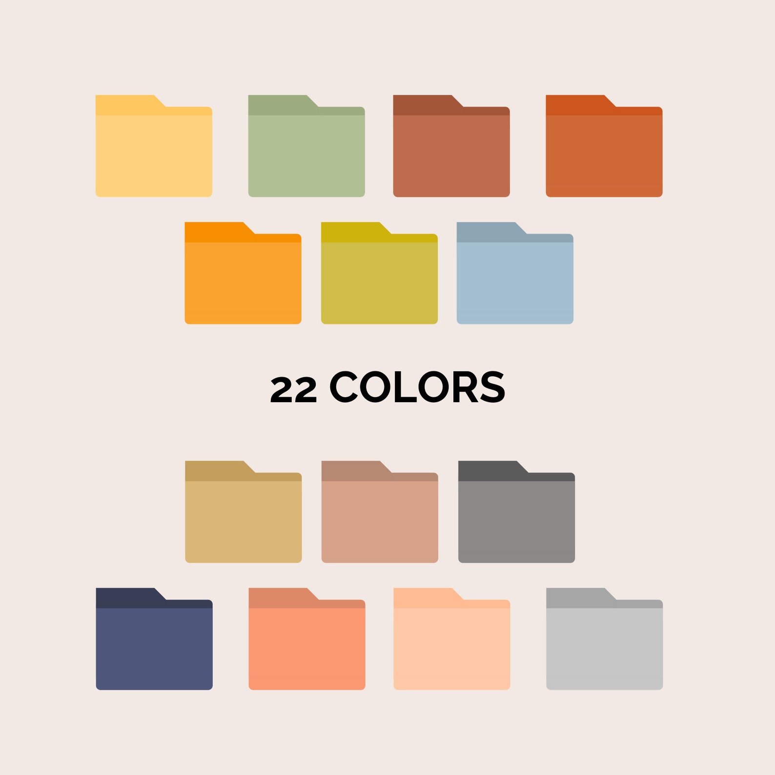Neutral and Colorful Desktop Folder Icons For Mac & Windows | Etsy