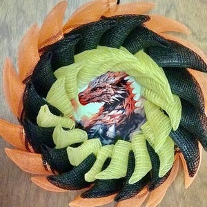 Dragon wreath gothic wreath fantasy wreath mythical creature