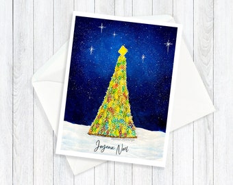 Christmas Card Set or Individual | Joyeux Noël | Holiday Card Pack | Giclée Print | Homemade Greeting Card