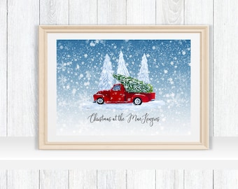 Personalized Christmas Print, Custom Family Christmas Print, Personalized Holiday Gift, Holiday Decor