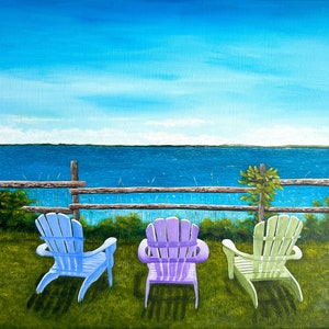 Nova Scotia Art Landscape Print, Kingsport Annapolis Valley, Acrylic Painting Giclee Seascape Print, Maritime Ocean Sunset, Canadian Artist