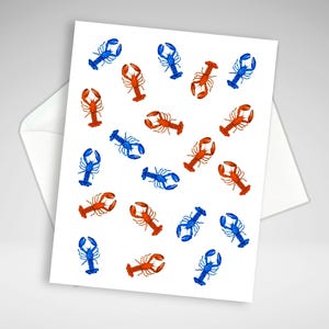 Nova Scotia Lobster Note Card, Personalization Optional,  Lobster Greeting Card Set or Individual, Acrylic Prints, Homemade Canadian Cards