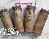 Coffee glitter bronze tumbler design coffee cream Digital File 20z skinny tumbler Sublimation Download PNG
