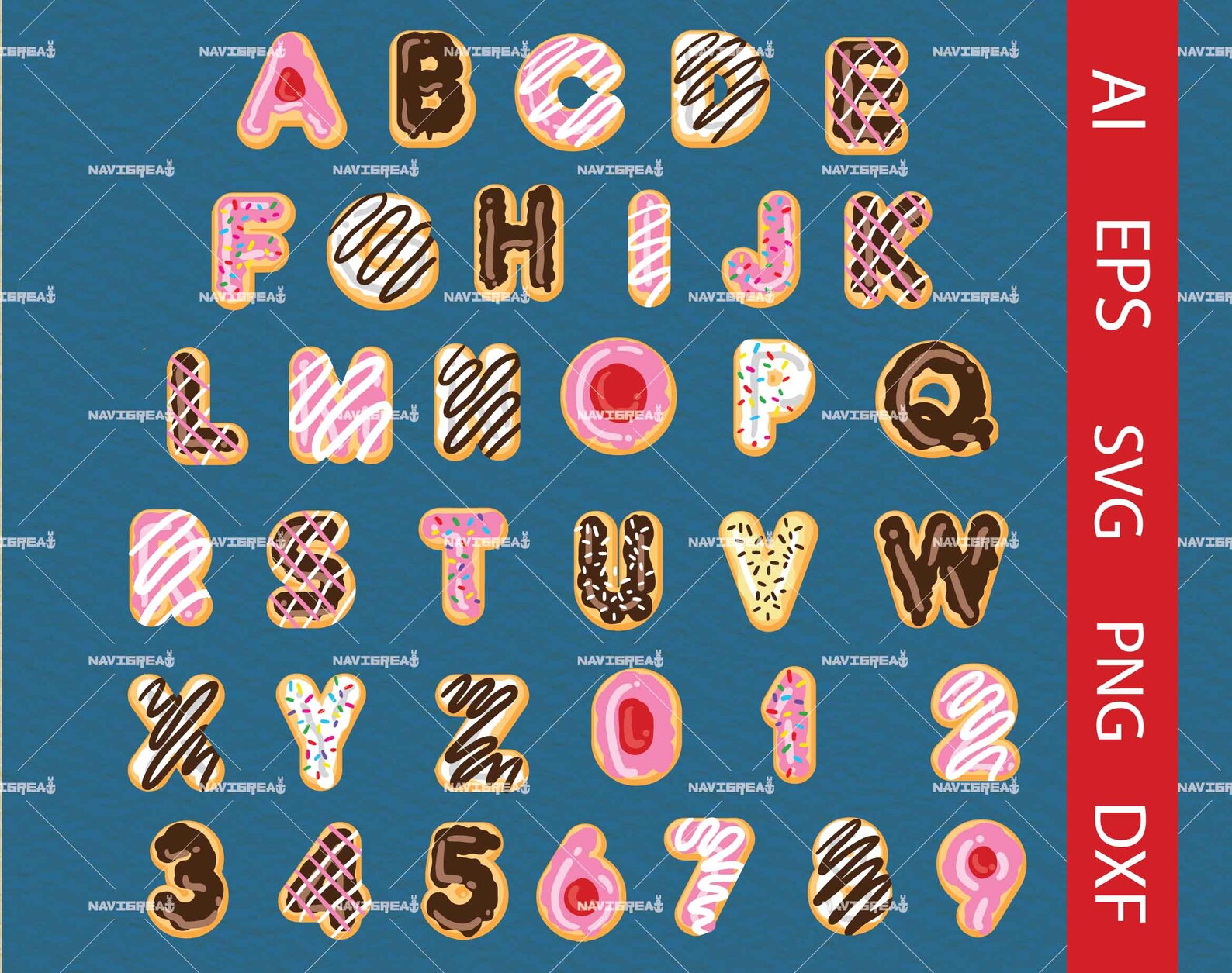 Donut Alphabet SVG Donut-Buchstaben für Cricut ClipArt - Etsy.de