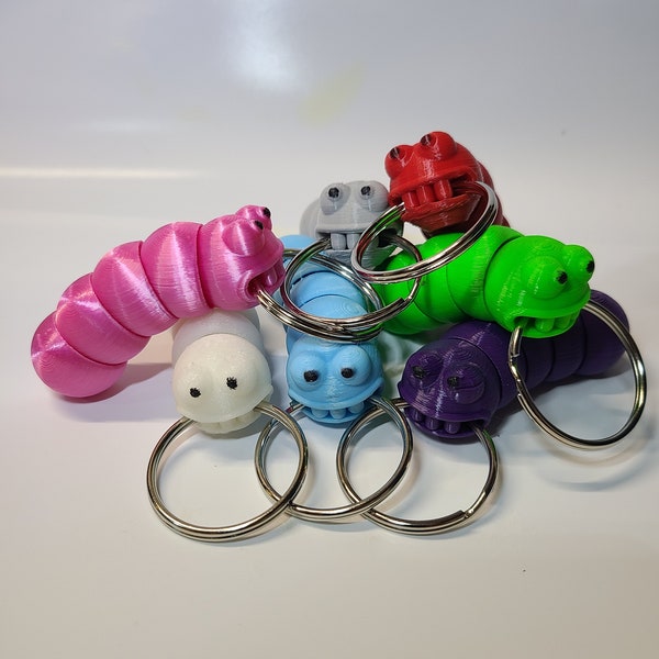 Silly Articulated Worm Keyring